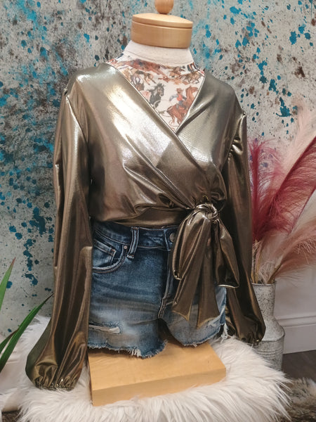 The Fake Gold Bow Top