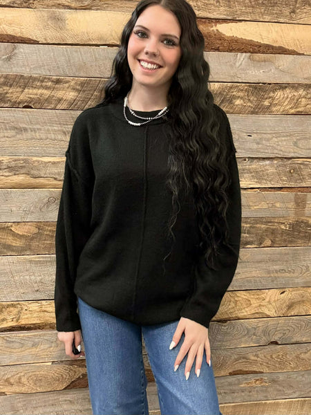 The Stop Here Black Sweater