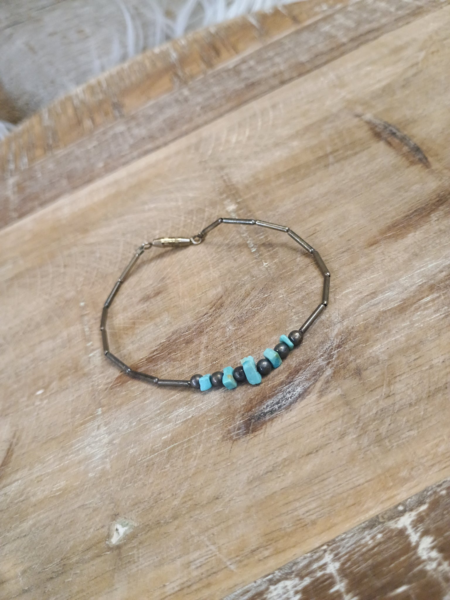 The Dainty Turquoise and Silver Bracelet