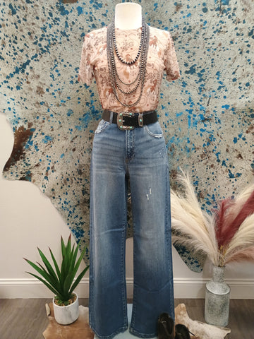 The Lasso Cowboy Mesh Short Sleeve Top