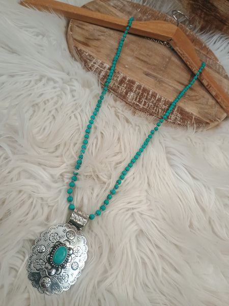 The Way To It Turquoise Pendant Necklace