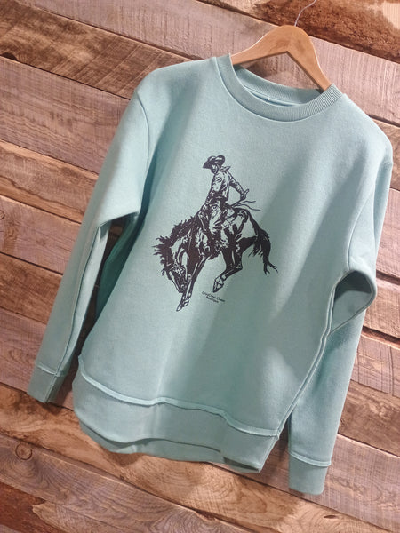 The Bronc Perfect Cut Teal Sweatshirt