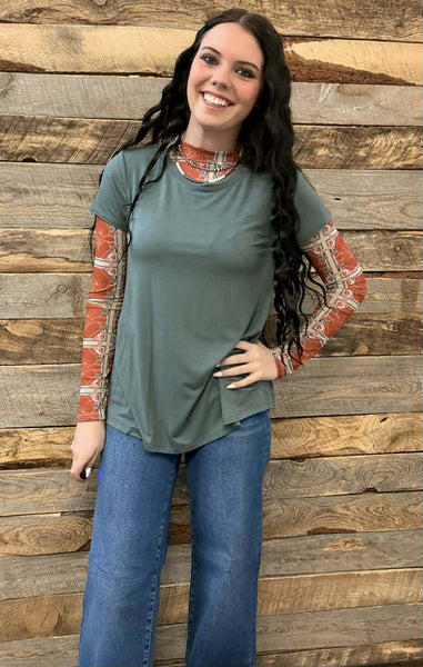 The Walk This Way Ash Jade Top