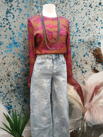 The Starry Eyed High Rise Wide Leg Light Wash Jeans