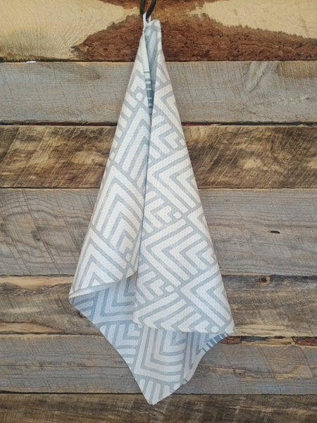 The Stripes and Triangles Sage Green Towel