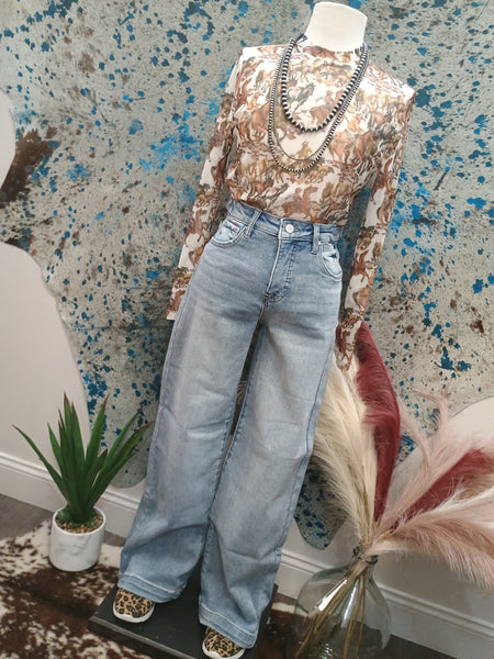 The Aztec Cowboy Mesh Long Sleeve Top