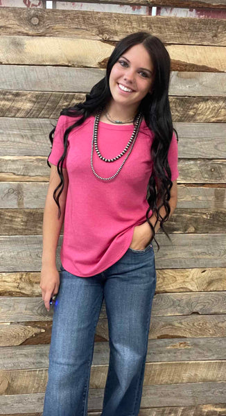 The Best Basic Waffle Hot Pink Top
