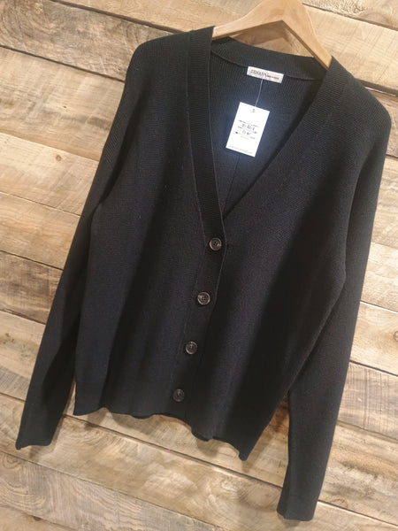 The Way There Button Up Black Sweater