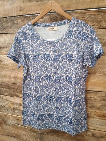 The Paisley Blue Scoop Tee