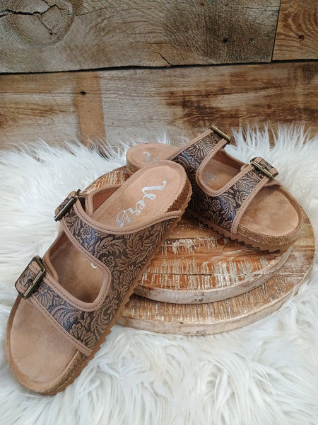 The Day Is Today Tan Slide Sandals