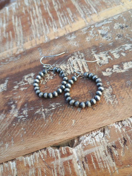 The Way There Faux Navajo Pearl Silver Earrings