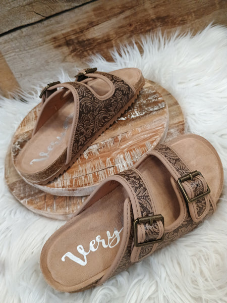 The Day Is Today Tan Slide Sandals