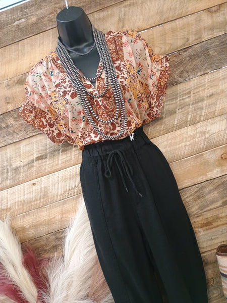 The Pretty Days Linen Black Pants