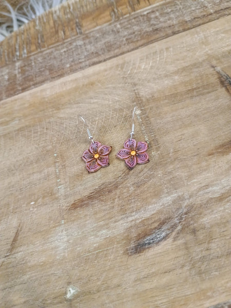 The Violet Leather Earrings