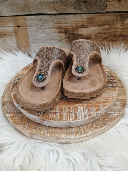 The Day Is Today Dark Tan Sandals