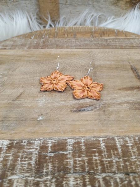 The Wild Rose Leather Earrings