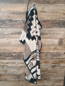 The Small Creamy Soft Aztec Blanket