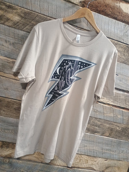 The Desert Lightening Silver Creamy Grey Tee