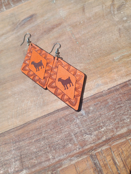 The Goat Leather Earrings