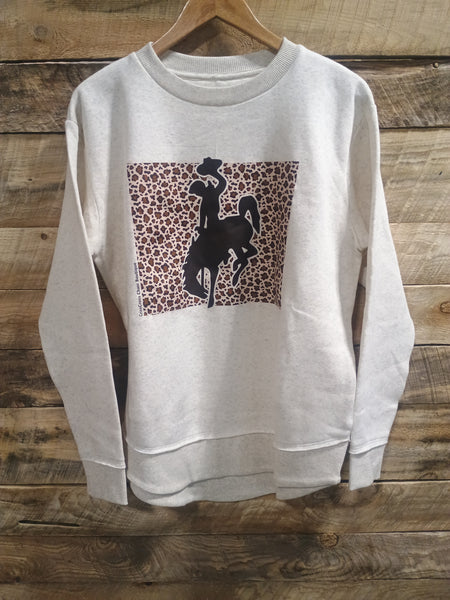 The Leopard Bronc Sweatshirt Perfect Cut Oatmeal Sweatshirt