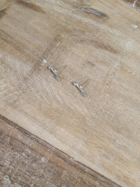 The Tiny Arrowhead Stud Silver Earrings