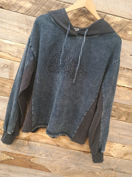 The Mixed Up Thoughts Denim Hoodie Sweatshirt