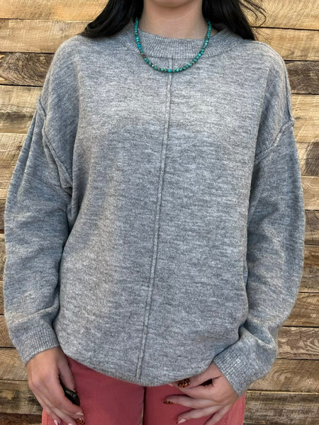 The Stop Here Heather Grey Sweater