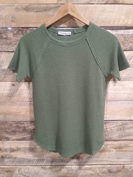 The Best Basic Waffle Light Olive Top