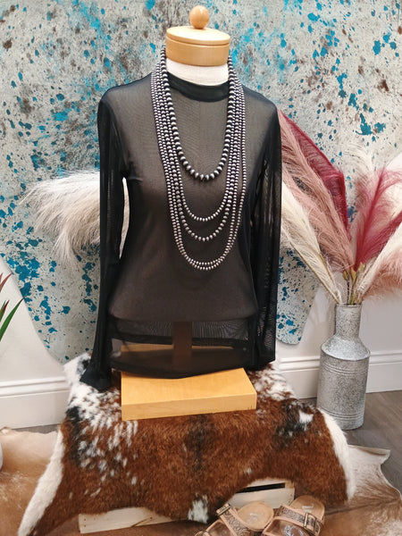 The Black Mesh Top