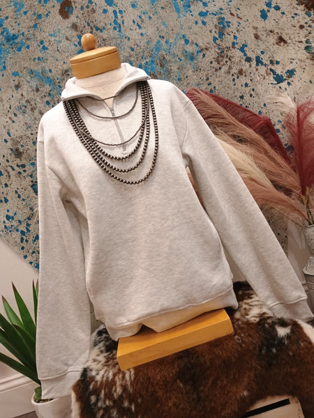 The MAMA Bold Grey Quarter Zip Sweatshirt