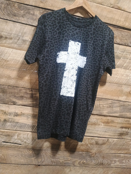 The Cross Leopard Black Tee