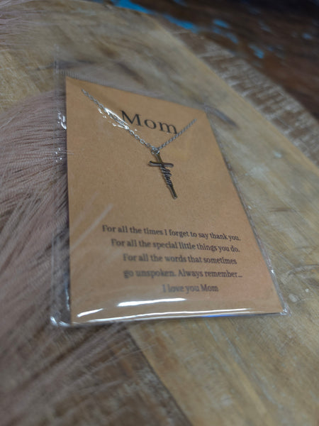 The Mom Cross Waterproof Necklace