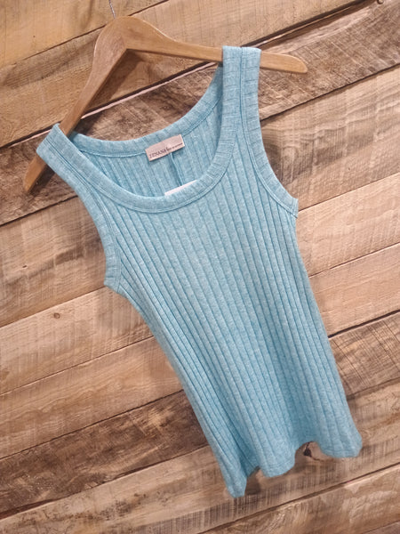 The Talk To Us Turquoise Tank Top