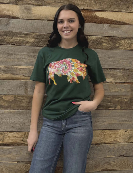 The Tie Died Buffalo Green Tee