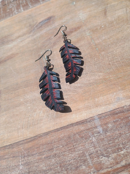 The Feather Leather Earrings