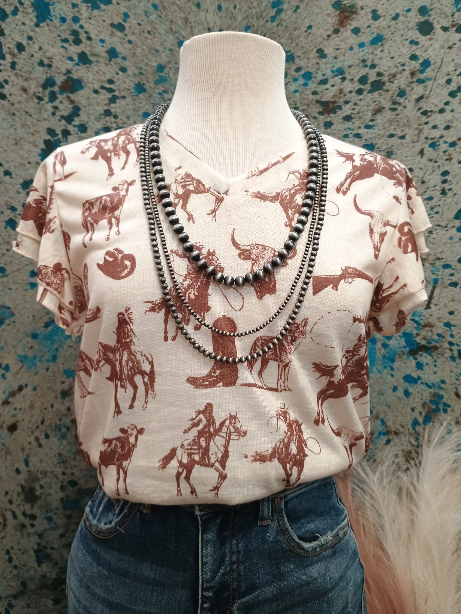 The Cowboys and Indians Ruffle Sleeved Top