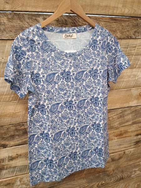 The Paisley Blue Scoop Tee