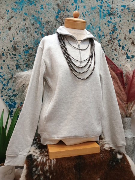 The MAMA Bold Grey Quarter Zip Sweatshirt