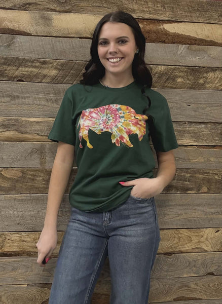 The Tie Died Buffalo Green Tee