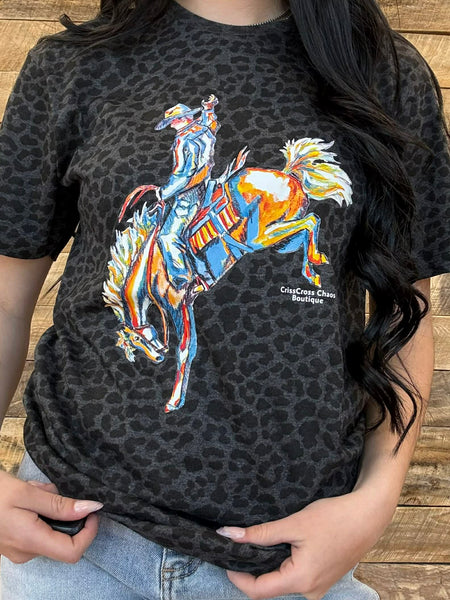 The CrissCross Chaos Bronc Leopard Tee