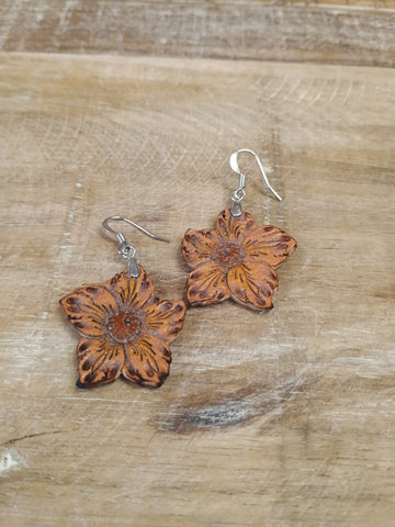 The Lilies Leather Earrings
