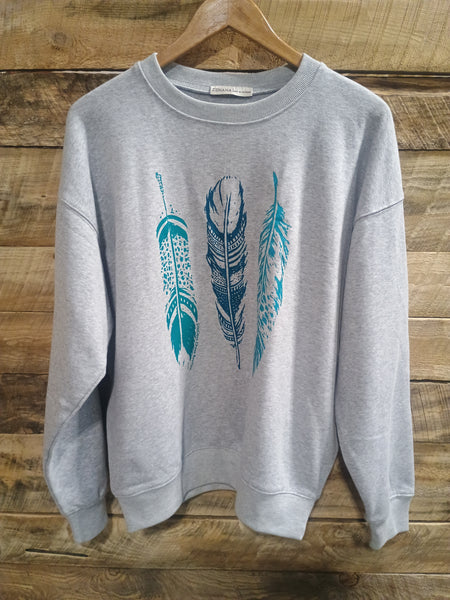 The Unique Feathers Grey Sweatshirt