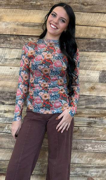 The Vintage Poppy Mesh Top