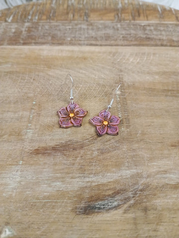 The Violet Leather Earrings