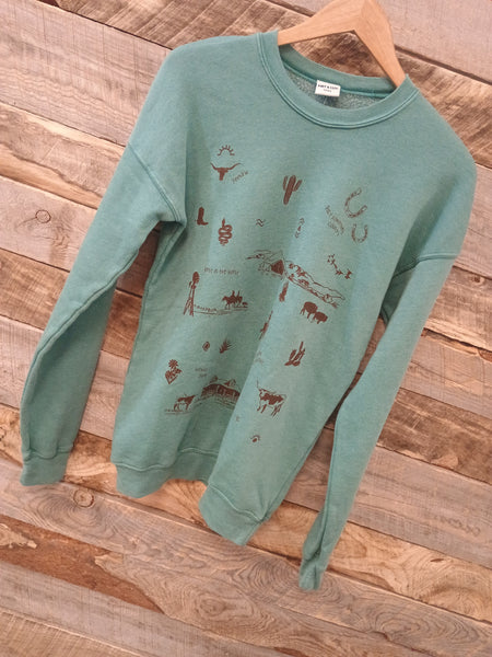 The Western All Over Mineral Dusty Green Sweatshirt