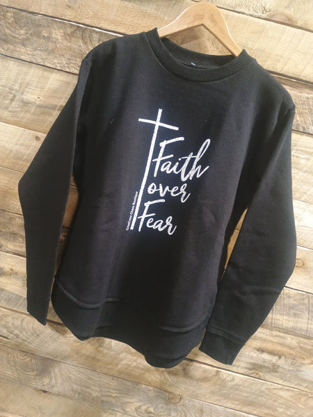 The Faith Over Fear Perfect Cut Black Sweatshirt