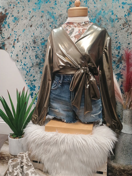 The Fake Gold Bow Top
