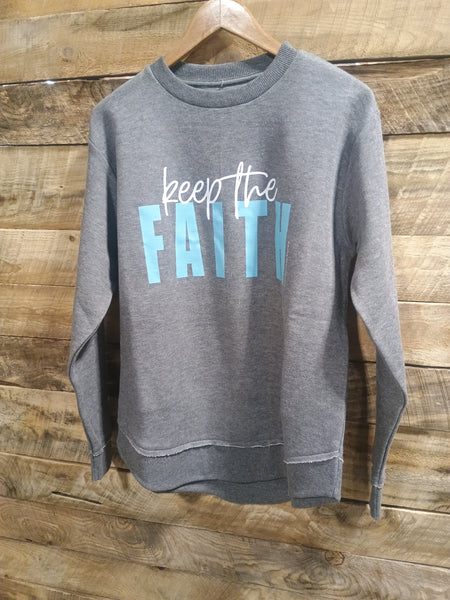 The Keep The Faith Perfect Cut Heathered Grey Sweatshirt