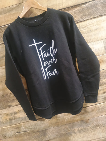 The Faith Over Fear Perfect Cut Black Sweatshirt