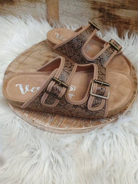The Day Is Today Tan Slide Sandals